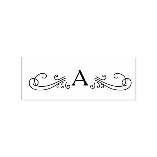 Scroll voor Monogram Rubber Stamp Rubberstempel (Afrduk)