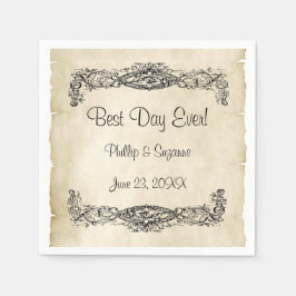  Scroll werk perkament trouwdag Servet