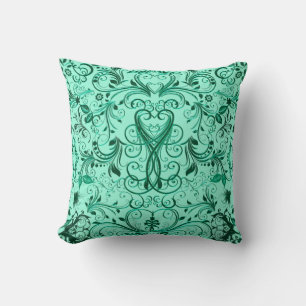 Scroll Work, Jade-Square Sierkussen