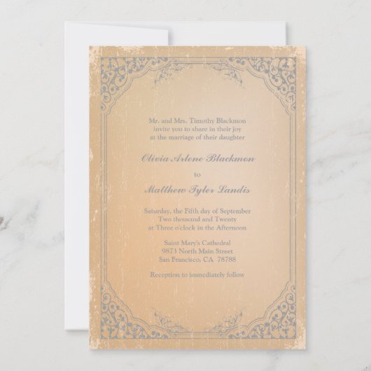 scrollbruiloft met verdoofd gietijzer kaart (Achterkant)