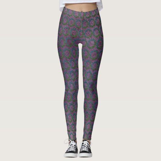 Scrolled Paarse Inspirations Leggings (Voorkant)