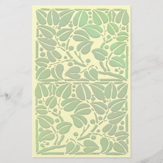 scrollen blad kunstwerk briefpapier (Voorkant)