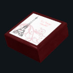 Scrollen en Eiffeltoren - Roze Cadeaudoosje<br><div class="desc">Roze rollen en roze zwanen en een zwarte lijnkunst van de Eiffeltoren. Het perfecte cadeau!</div>