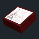 Scrollen en Eiffeltoren - Roze Cadeaudoosje<br><div class="desc">Roze rollen en roze zwanen en een zwarte lijnkunst van de Eiffeltoren. Het perfecte cadeau!</div>