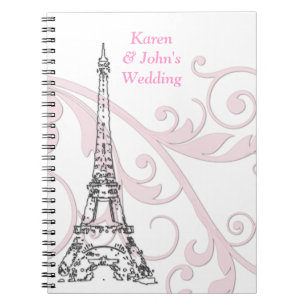 Scrollen en Eiffeltoren - Roze Notitieboek