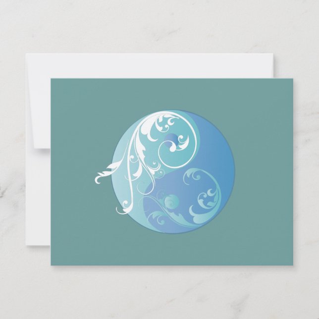 Scrollend Yin Yang-symbool (blauw) (Voorkant)