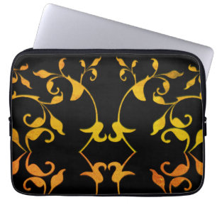 Scrollende roest en zijdeachtig zwart laptop sleeve