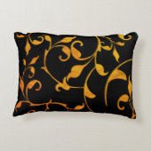 Scrollende roest en zwart accent kussen (Achterkant)