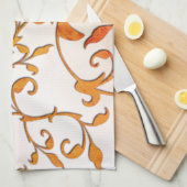 Scrollende roest theedoek (Quarter Fold)