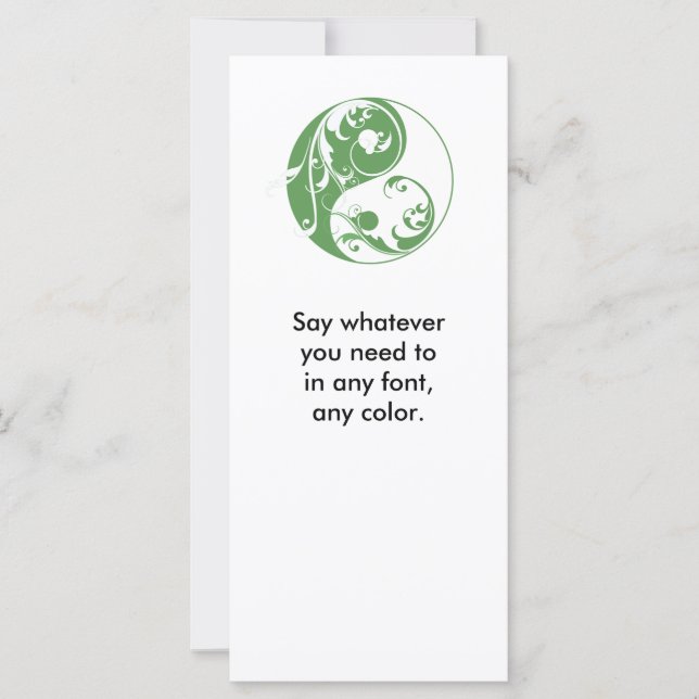 Scrollende Yin & Yang (groen) (Voorkant)