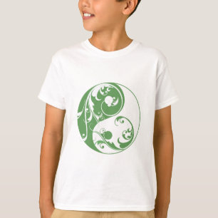 Scrollende Yin & Yang (groen) T-shirt