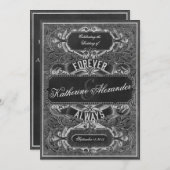 scrollengraving Chalkboard bruiloft uitnodigen Kaart (Voorkant / Achterkant)