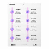 Scrollontwerp met roze bloem Nieuw adres Etiket (Full Sheet)