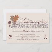 scrollrollen Wijn en Dine Thanksgiving Dinner Kaart (Voorkant)