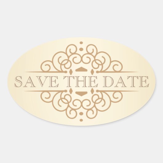Scrolls Bewaar de datum Bruiloft Labels (Voorkant)