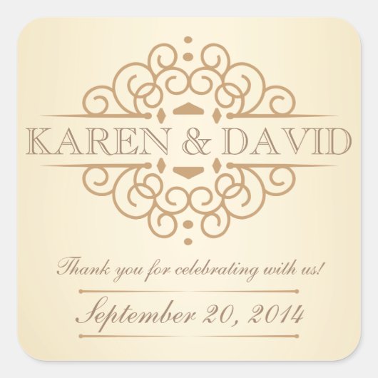 Scrolls Bruiloft Dank u Labels (Voorkant)