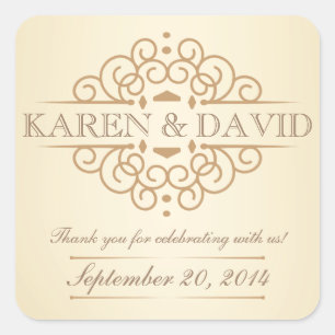 Scrolls Bruiloft Dank u Labels