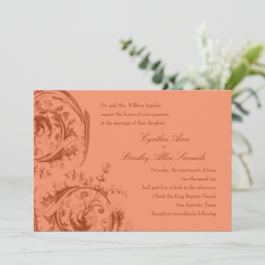  Scrolls Dark Peach Kaart (Staand voorkant)