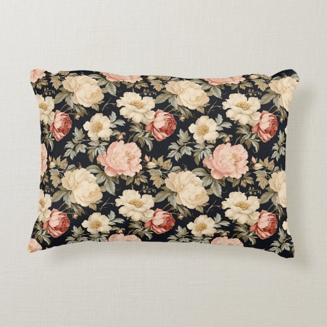 Scrolls met rozen Victoriaans stijl Accent Kussen (Achterkant)