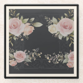 Scrolls met rozen Victoriaans stijl Glazen Onderzetter