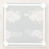 Scrolls met rozen Victoriaans stijl Glazen Onderzetter (Achterkant)