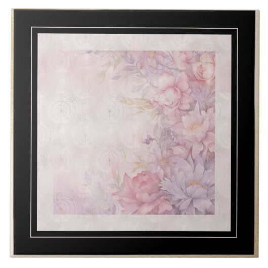 Scrolls met rozen Victoriaans stijl Tegeltje (Voorkant)