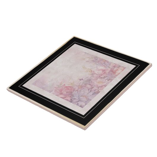 Scrolls met rozen Victoriaans stijl Tegeltje (Zijkant)