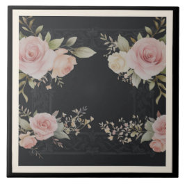 Scrolls met rozen Victoriaans stijl Tegeltje