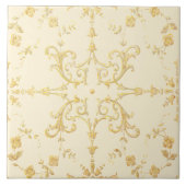 Scrolls of vine and flowers pattern tegeltje (Voorkant)