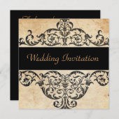 Scrolls rustieke country western saloon bruiloft kaart (Voorkant / Achterkant)