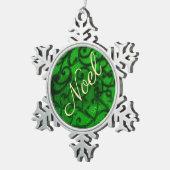 Scrollwerk Groen  Tin Sneeuwvlok Ornament (Rechts)