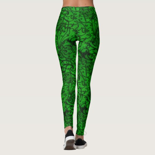 Scrollwork Green Leggings (Achterkant)