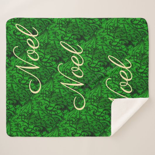 Scrollwork Green Sherpa Blanket Deken (Voorkant (horizontaal))