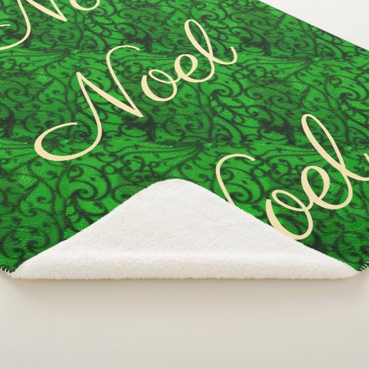 Scrollwork Green Sherpa Blanket Sherpa Deken (3/4)