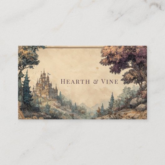Scrollwork Sprookjeskasteel Visitekaartje (Voorkant)