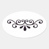 Scrollwork-Sticker Ovale Sticker (Voorkant)