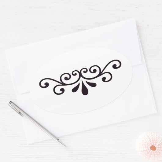 Scrollwork-Sticker Ovale Sticker (Envelop)