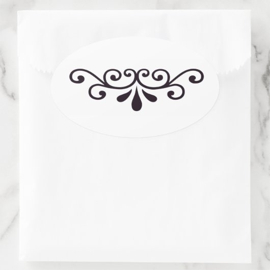 Scrollwork-Sticker Ovale Sticker (Tas)