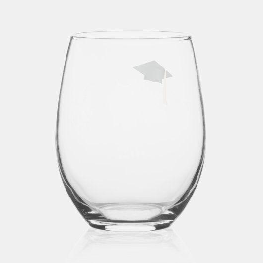 Scrolly Afstuderen Naam en Jaar Wijnglas Zonder Voet (Achterkant)