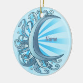 Scrolly Crescent Moon Keramisch Ornament (Links)