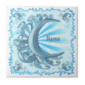 Scrolly Crescent Moon Tegeltje (Voorkant)