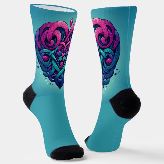 Scrolly Heart w / Tealy Blue Sokken (Gebogen)