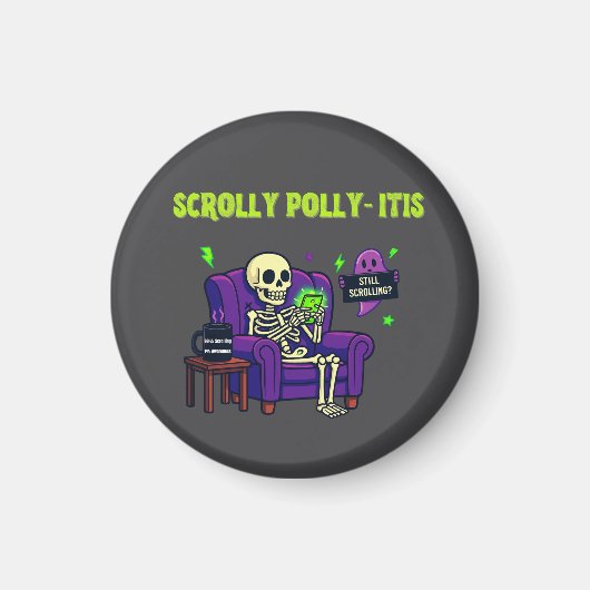 Scrolly Polly‑itis – Grappige Doomscrolling Magneet (Voorkant)