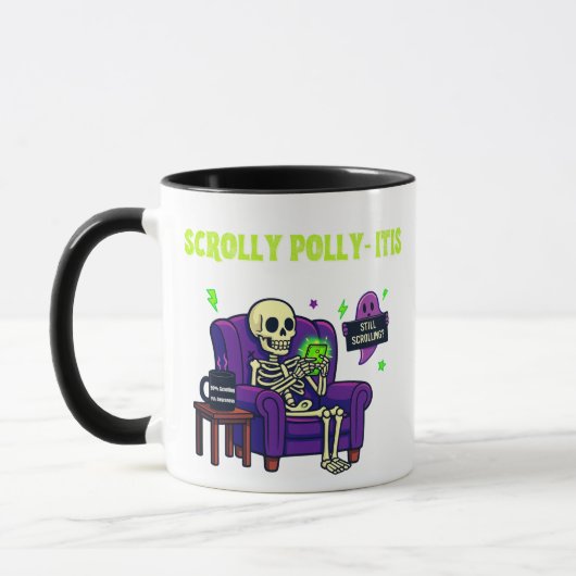 Scrolly Polly‑itis – Grappige Doomscrolling Mok (Links)