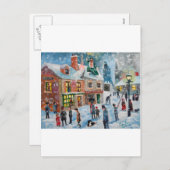 Scrooge A Christmas Carol winter snow scene ghosts Feestdagenkaart (Voorkant / Achterkant)