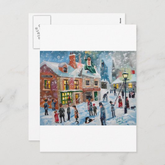 Scrooge A Christmas Carol winter snow scene ghosts Feestdagenkaart (Voorkant / Achterkant)