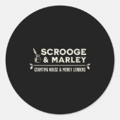 Scrooge And Marley Counting House Ens Ronde Sticker (Voorkant)