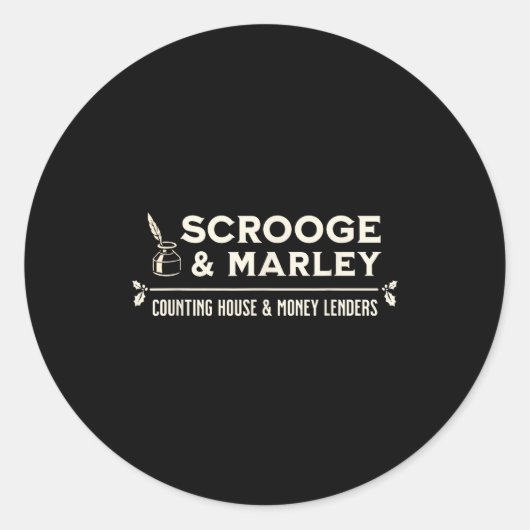 Scrooge And Marley Counting House Ens Ronde Sticker (Voorkant)