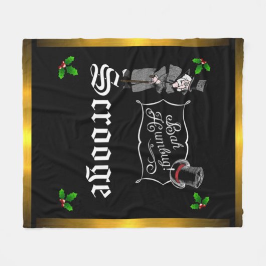 SCROOGE "Bah Humbug" Fleece kerstcadeau deken (Voorkant (Horizontaal))