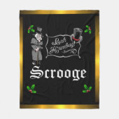 SCROOGE "Bah Humbug" Fleece kerstcadeau deken (Voorkant)